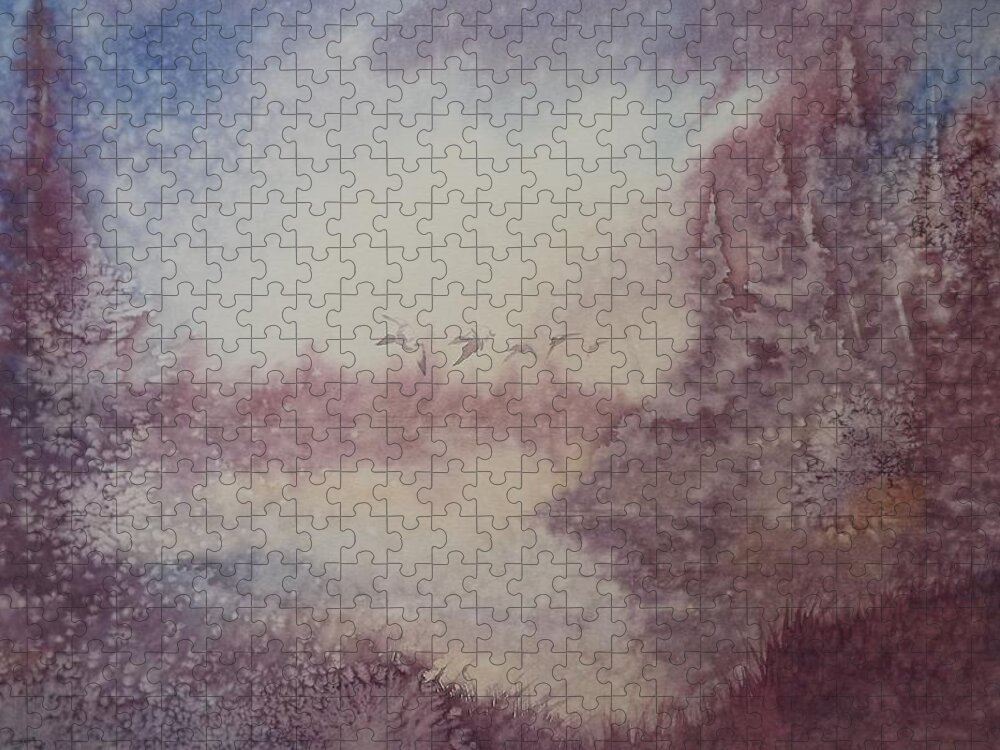 Lake Jigsaw Puzzle featuring the painting Into the Storm by Richard Faulkner
