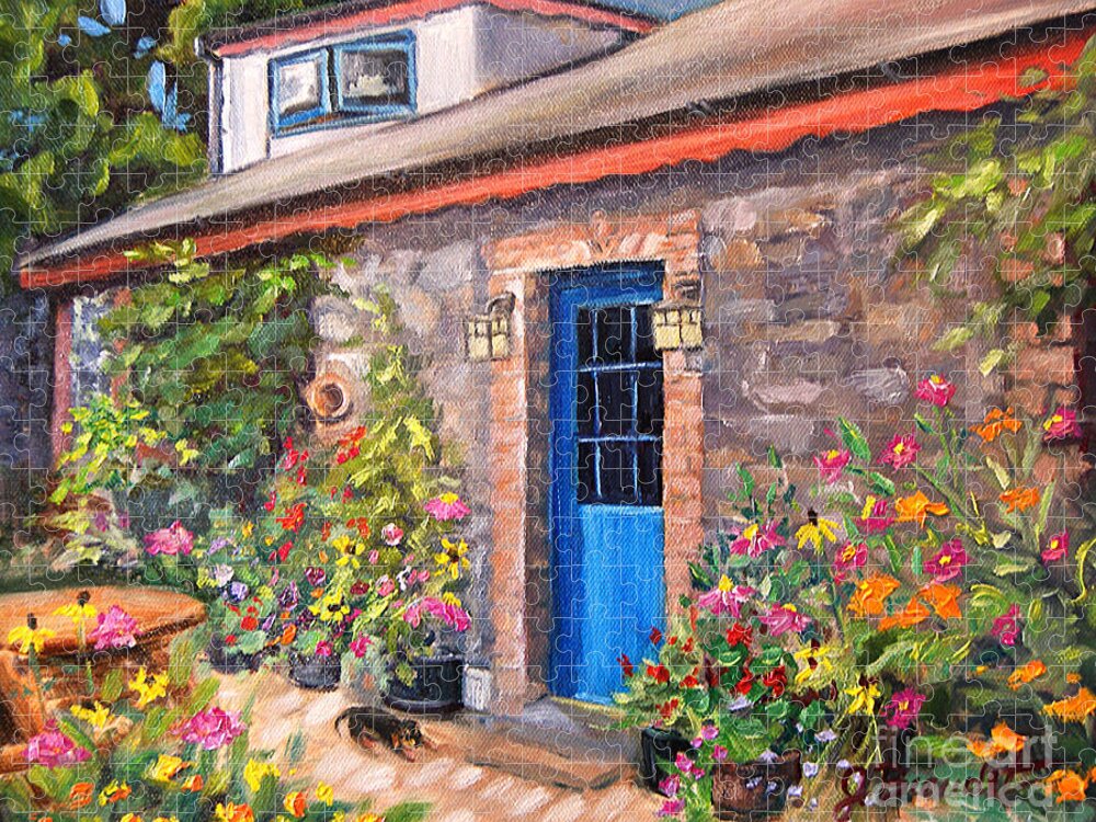  Jigsaw Puzzle featuring the painting Irish Cottage by Jennifer Beaudet