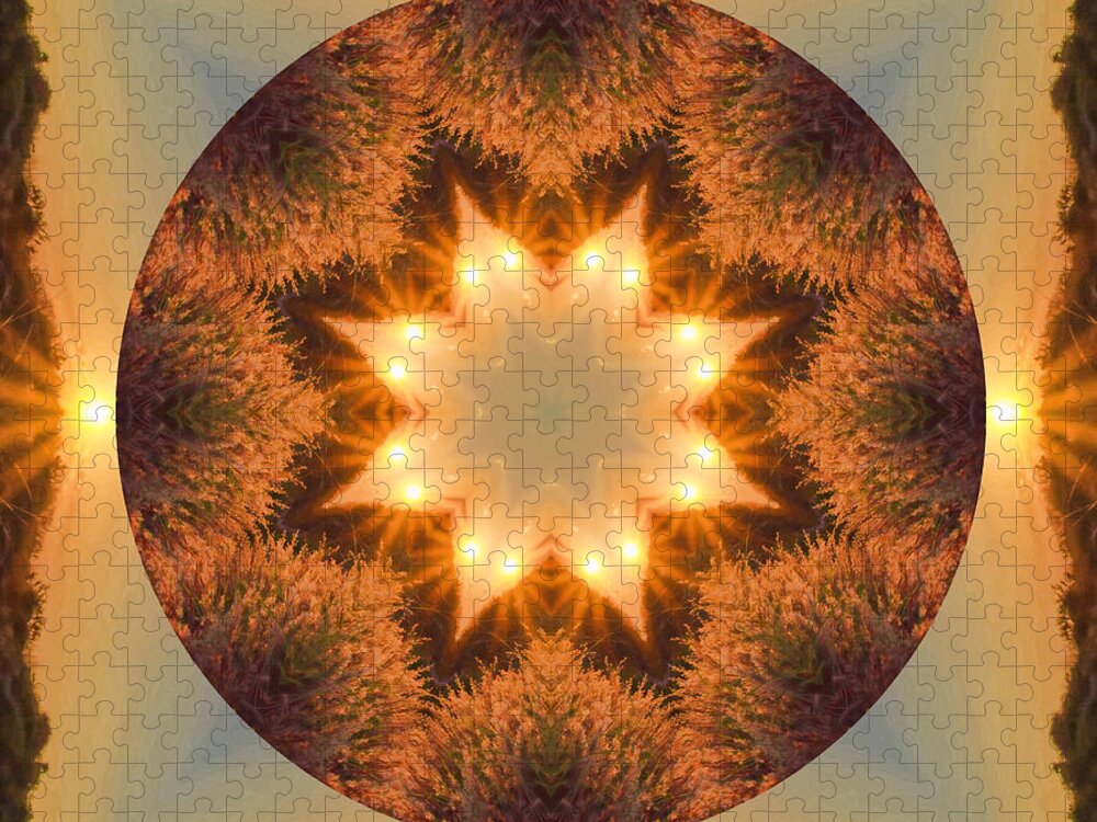 Mandala Jigsaw Puzzle featuring the photograph Island Beach Sunset Mandala by Beth Sawickie