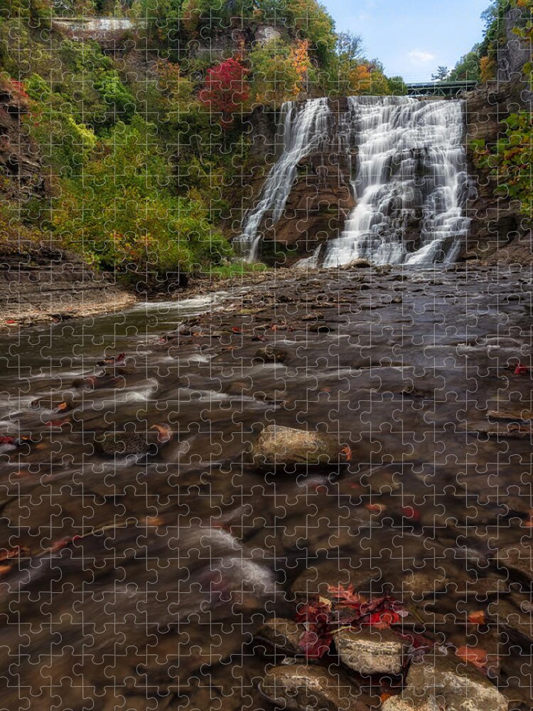 Ithaca Falls Jigsaw Puzzle featuring the photograph Ithaca Falls 2 by Mark Papke