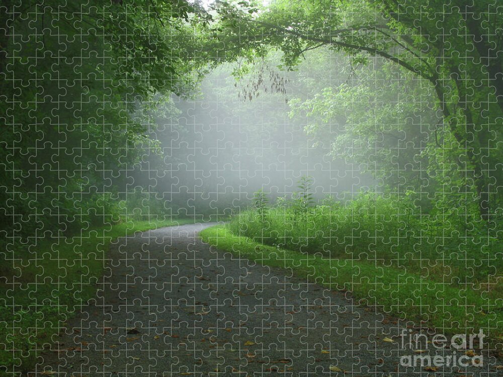 Green Jigsaw Puzzle featuring the photograph Mystery Walk by Douglas Stucky
