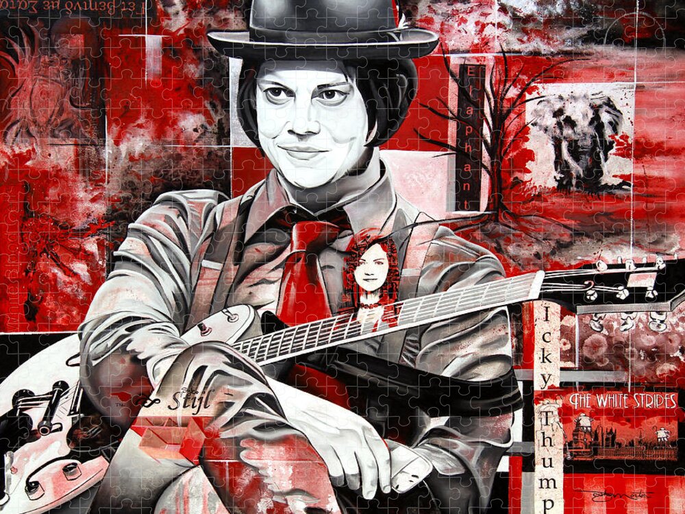 Jack White Jigsaw Puzzle featuring the painting Jack White by Joshua Morton
