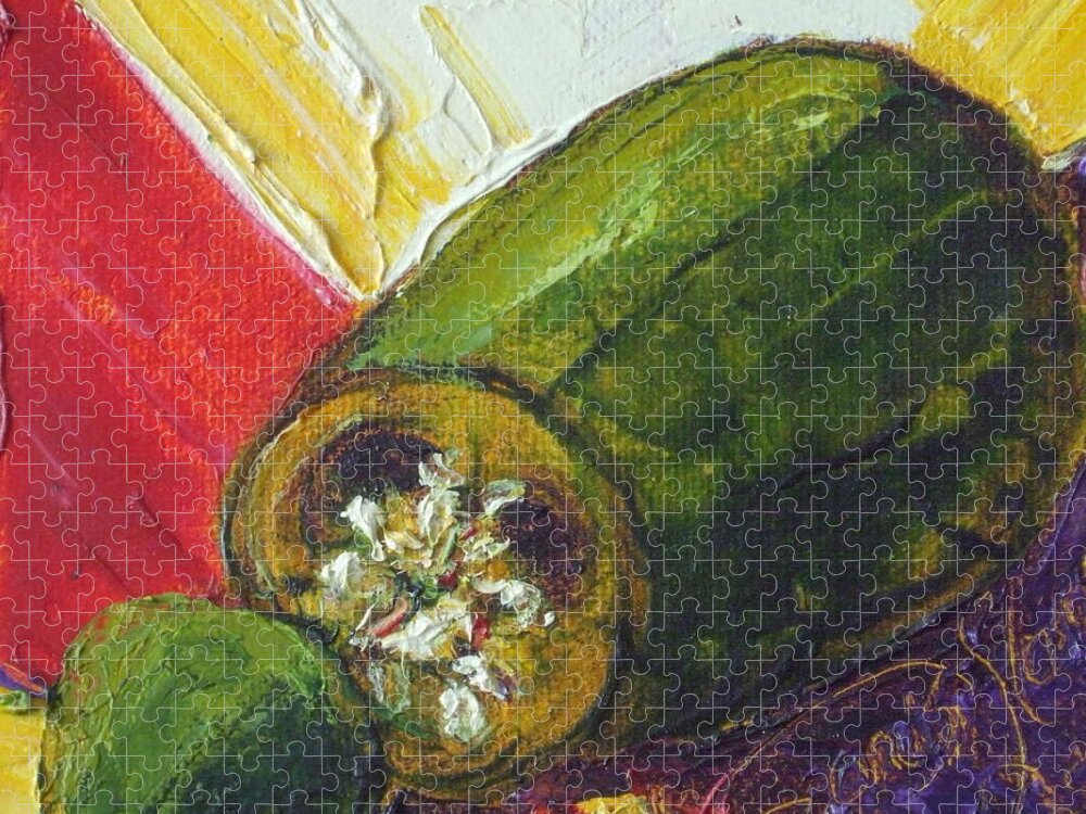 Jalapeno Jigsaw Puzzle featuring the painting Jalapeno by Paris Wyatt Llanso