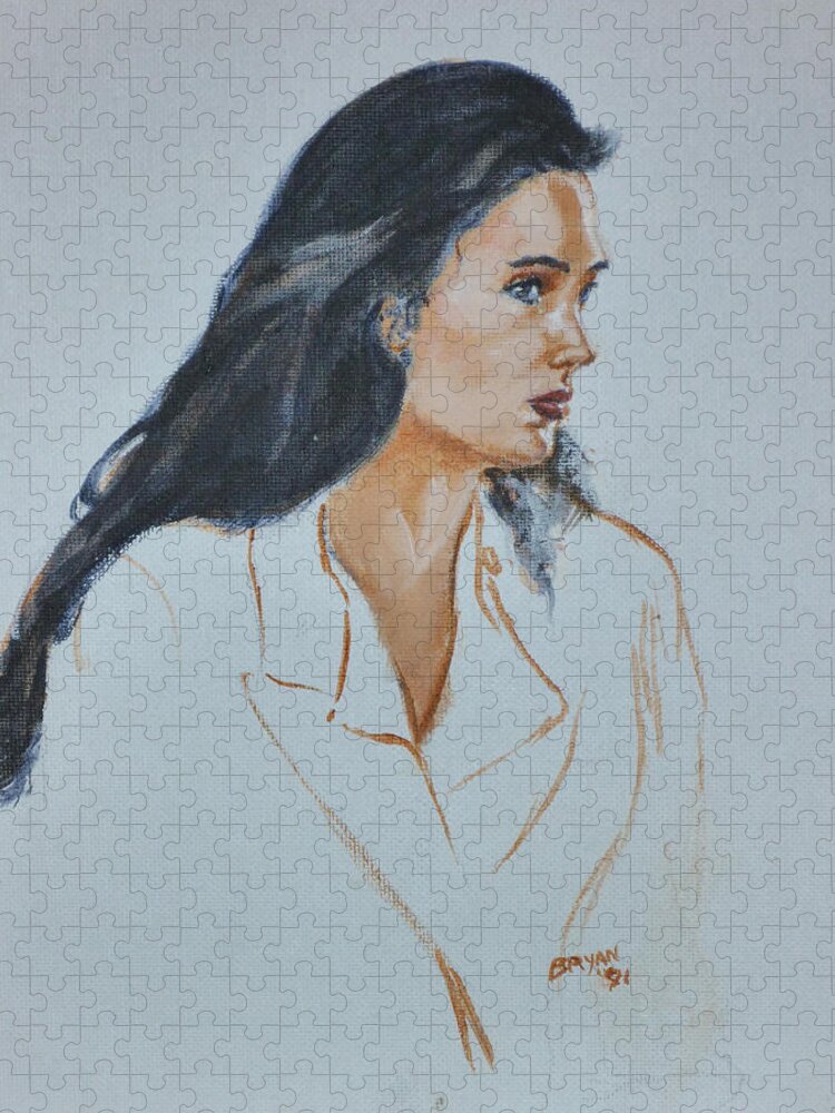 Jennifer Connelly Jigsaw Puzzle featuring the painting Jennifer Connelly by Bryan Bustard