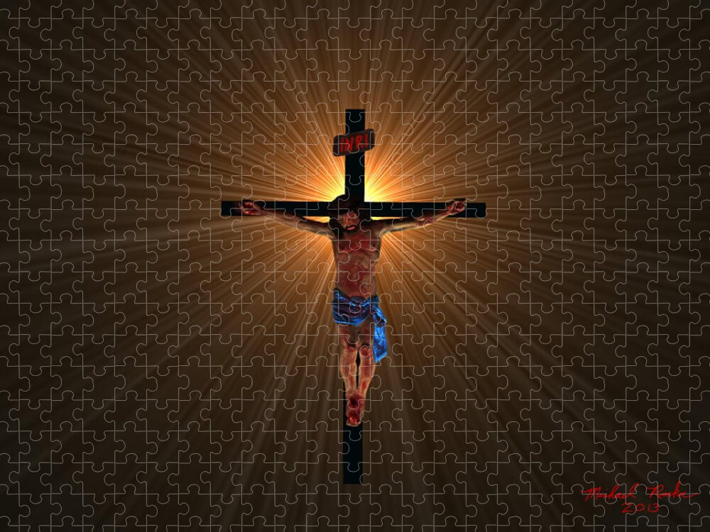 John 316 Jigsaw Puzzle featuring the digital art Jesus Christ by Michael Rucker