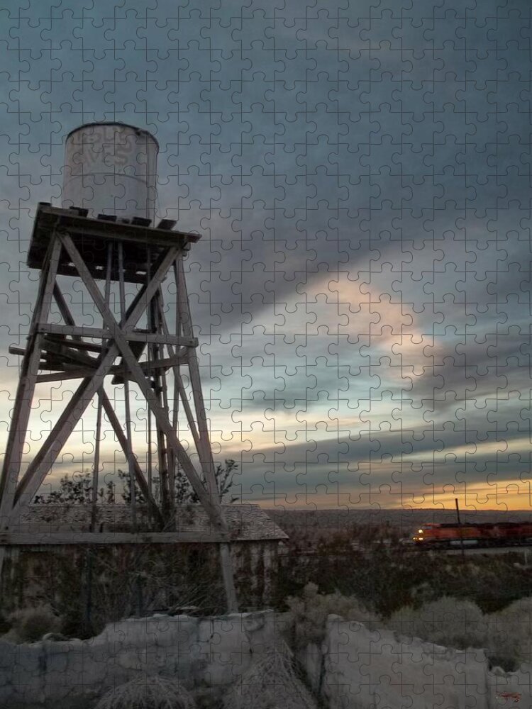 Watertower Jigsaw Puzzle featuring the photograph Jesus Saves Watertower - Route 66 by Glenn McCarthy Art and Photography