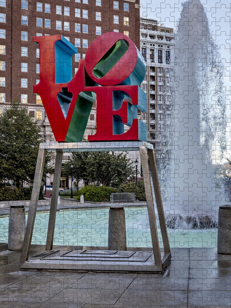 Love Sign Jigsaw Puzzle featuring the photograph JFK Plaza Love Park by Susan Candelario