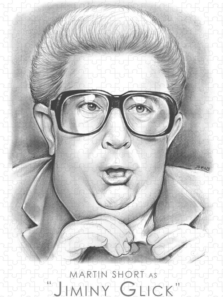 Celebrities Jigsaw Puzzle featuring the drawing Jiminy Glick by Greg Joens