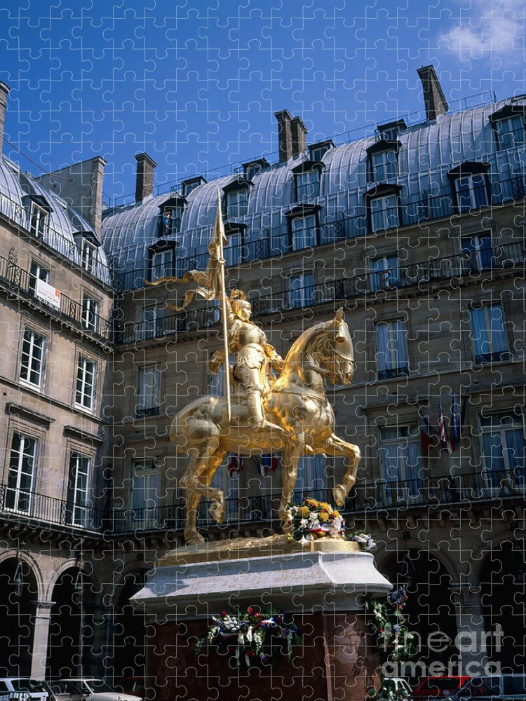 Statue Jigsaw Puzzle featuring the photograph Joan Of Arc Statue, Paris by Adam Sylvester