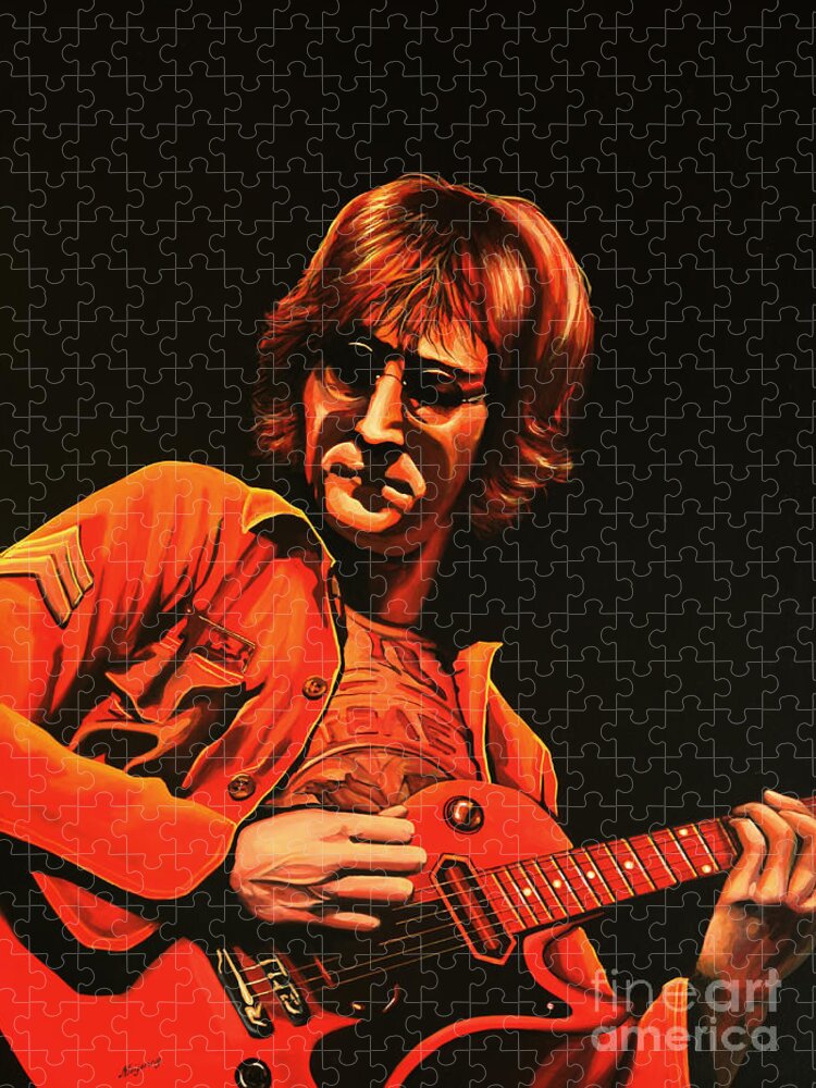 John Lennon Jigsaw Puzzle featuring the painting John Lennon Painting by Paul Meijering