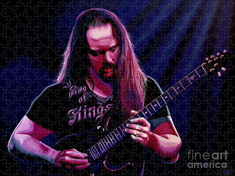 John Petrucci Jigsaw Puzzle featuring the painting John Petrucci Painting by Paul Meijering