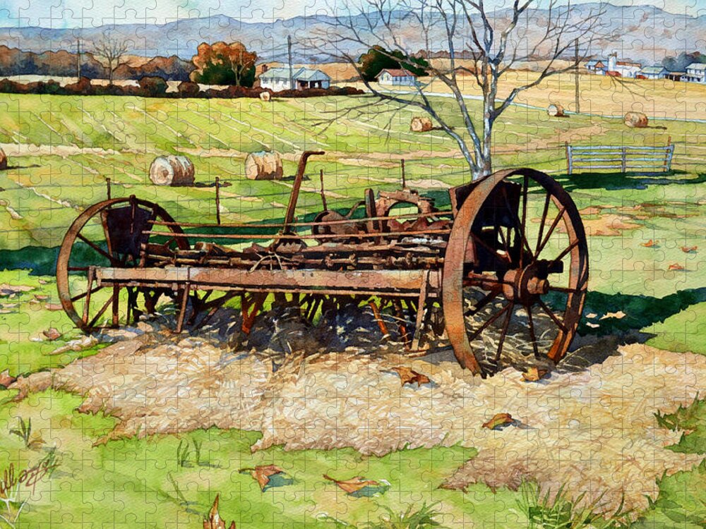 Watercolor Jigsaw Puzzle featuring the painting Joy of Rust by Mick Williams