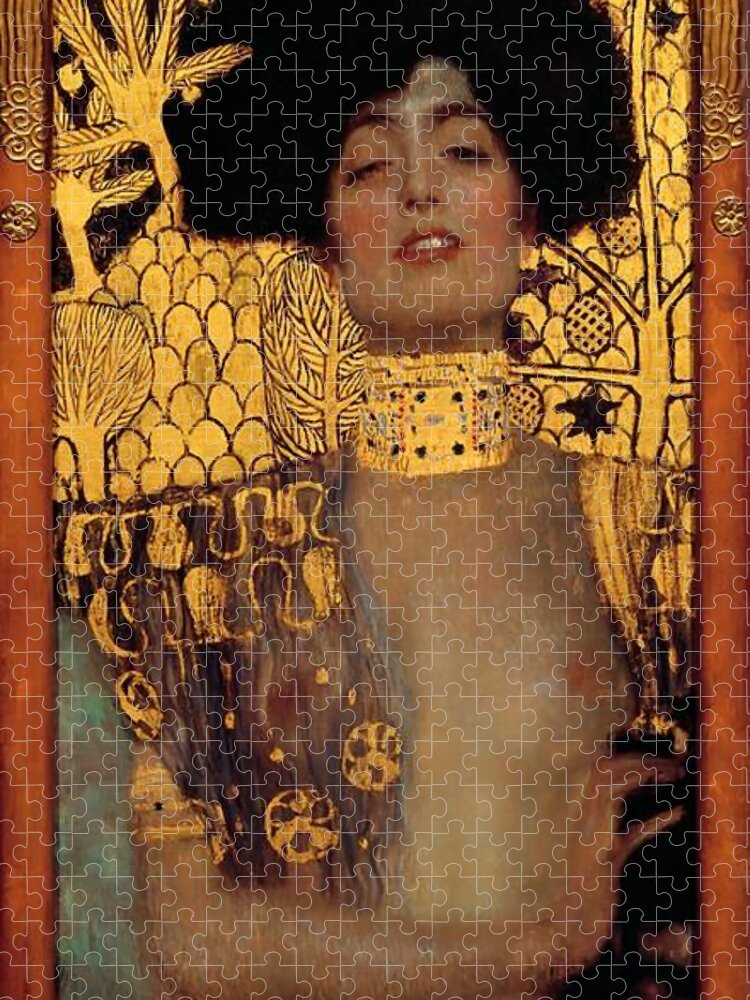 Gustav Klimt Jigsaw Puzzle featuring the painting Judith And The Head Of Holofernes by Gustav Klimt