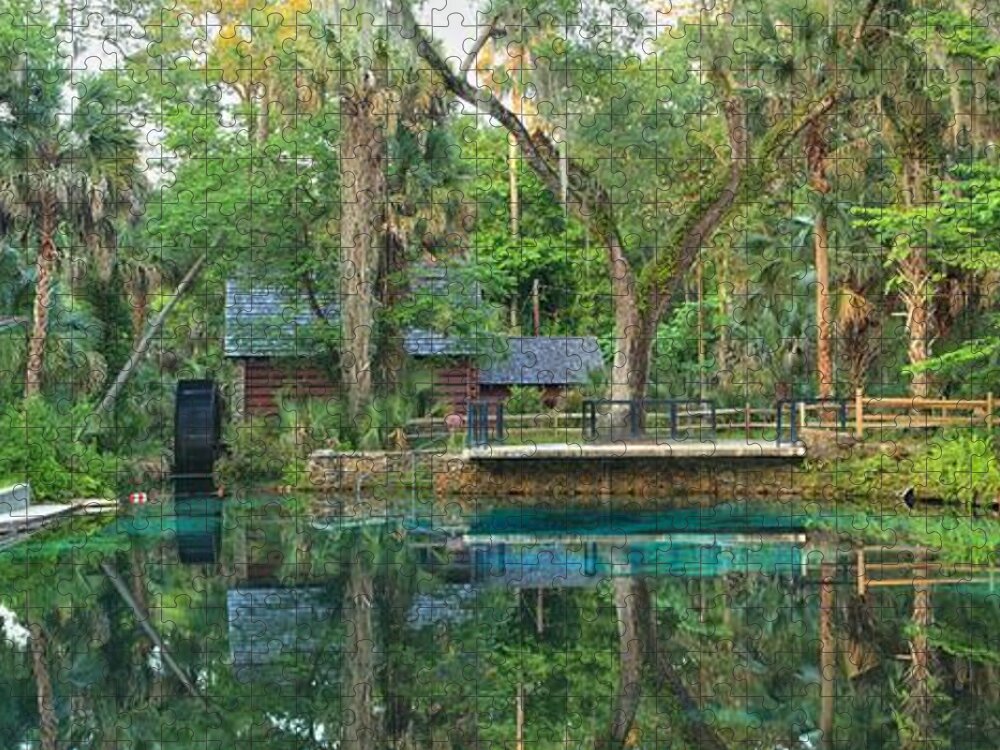 Juniper Springs Jigsaw Puzzle featuring the photograph Juniper Springs Panorama by Adam Jewell