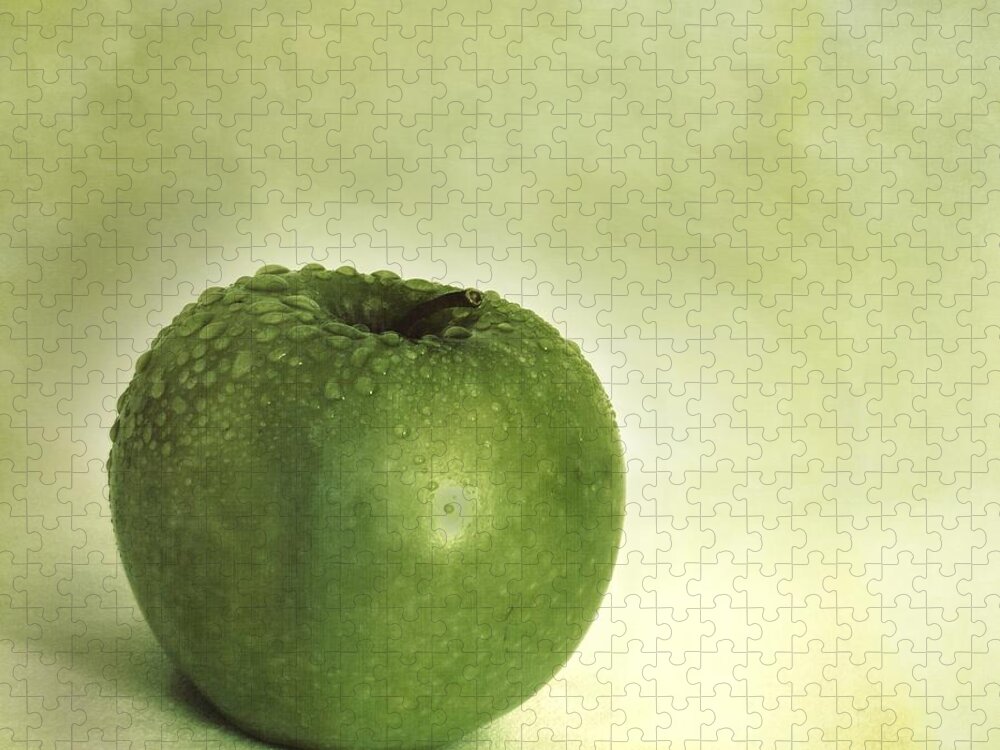 Apple Jigsaw Puzzle featuring the photograph Just Green by Priska Wettstein