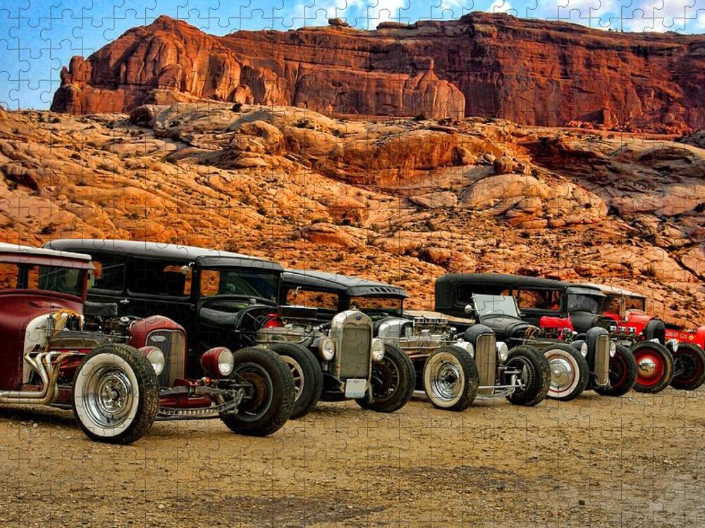 Rat Rods Jigsaw Puzzle featuring the photograph Kansas City Rat Rods and Hot Rods by Tim McCullough