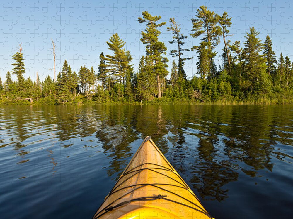 Bwca Jigsaw Puzzle featuring the photograph Kayak Adventure BWCA by Steve Gadomski