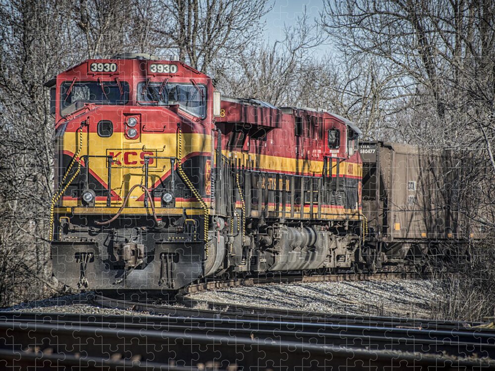 Csx Railroad Jigsaw Puzzle featuring the photograph KCS coal train at Madisonville Ky by Jim Pearson