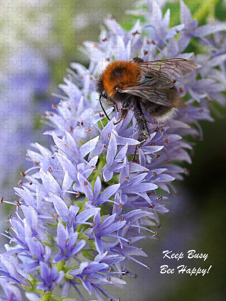 Bee Jigsaw Puzzle featuring the photograph Keep Busy - Bee Happy 2 by Gill Billington