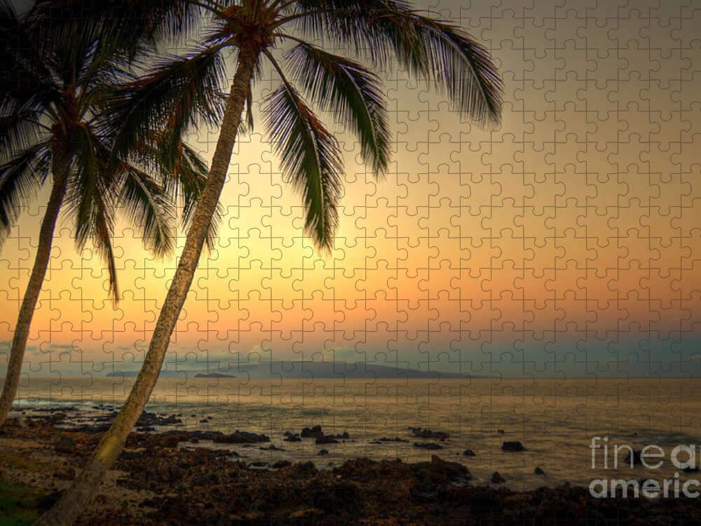 Kihei Jigsaw Puzzle featuring the photograph Kihei Palm Sunrise by Kelly Wade