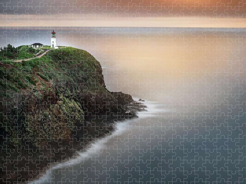 Tranquility Jigsaw Puzzle featuring the photograph Kilauea Lighthouse At Sunrise by Ignacio Palacios