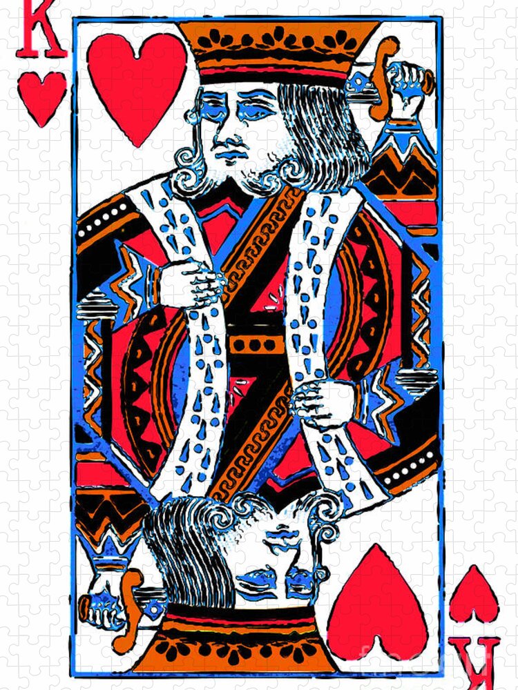 Card Jigsaw Puzzle featuring the photograph King of Hearts 20140301 by Wingsdomain Art and Photography