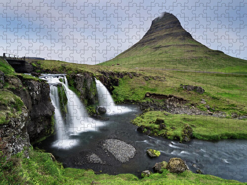 Scenics Jigsaw Puzzle featuring the photograph Kirkjufell, Kirkjufellsfoss by Daitozen