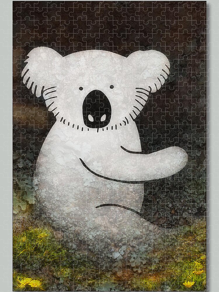 Koala Bears Australia Jigsaw Puzzle featuring the photograph Koala art 01 by Kevin Chippindall