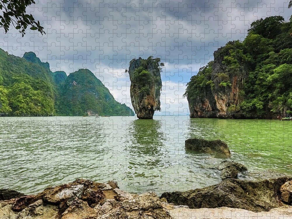 Scenics Puzzle featuring the photograph Koh Tapu, Thailand by Kiran Rao
