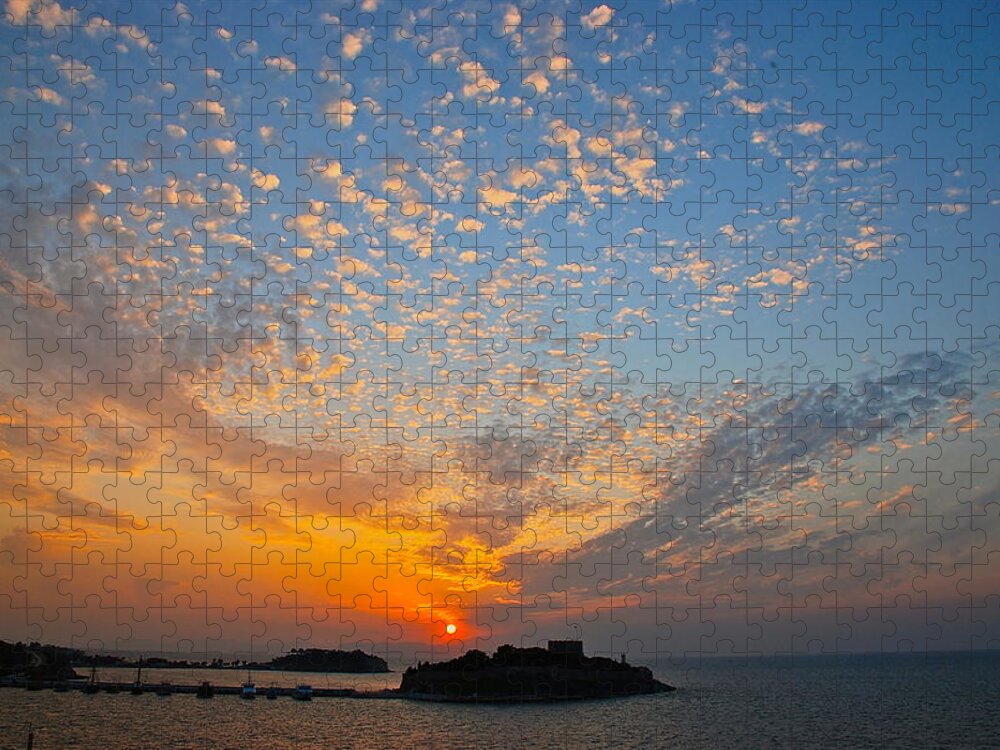 Kusadasi Jigsaw Puzzle featuring the photograph Kusadasi Sunset by Eric Tressler