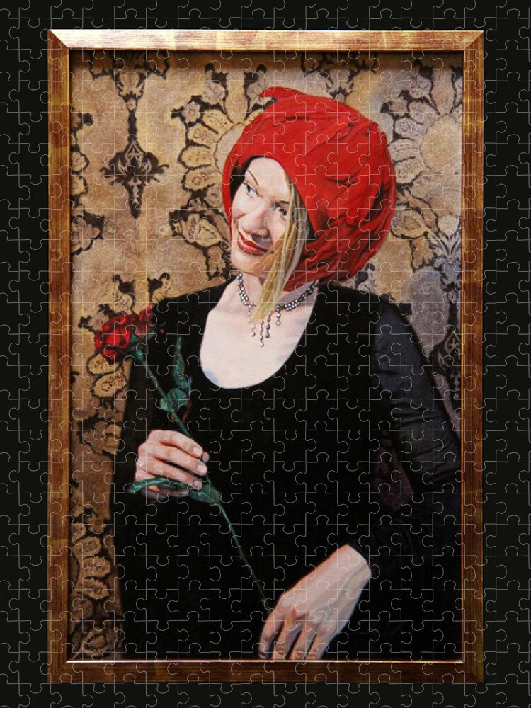 Whelan Art Jigsaw Puzzle featuring the painting La Fille au Chapeau Rouge by Patrick Whelan