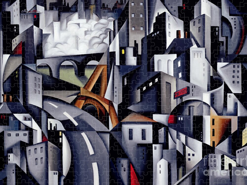 Rive Jigsaw Puzzle featuring the painting La Rive Gauche by Catherine Abel
