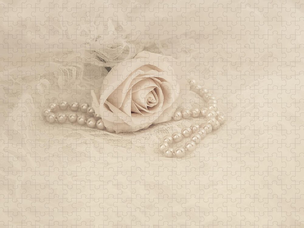 Pearl Jigsaw Puzzle featuring the photograph Lace and Promises by Kim Hojnacki