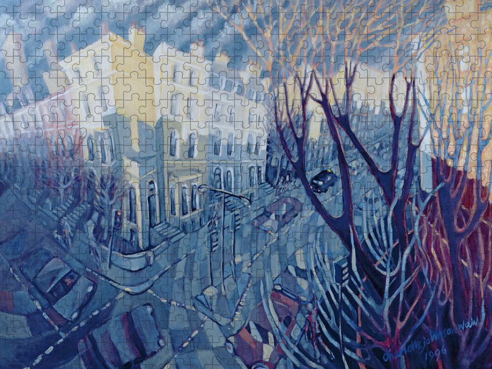 West London Jigsaw Puzzle featuring the photograph Ladbroke Grove, My Corner, 1996 Oil On Canvas by Charlotte Johnson Wahl