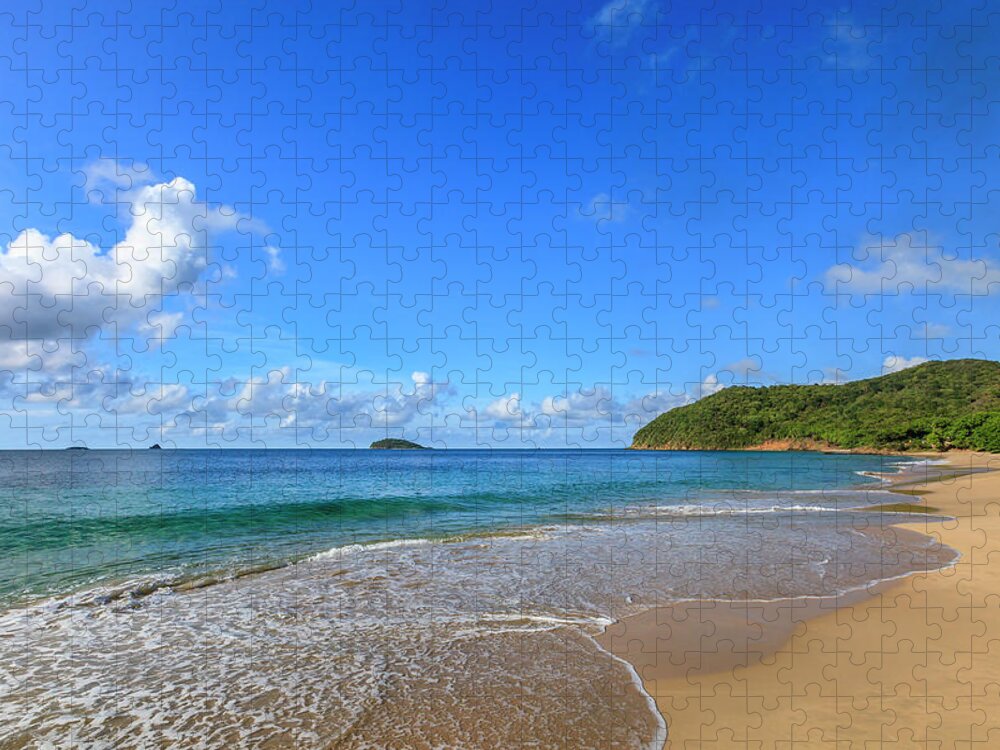 Water's Edge Jigsaw Puzzle featuring the photograph Lady Rock Bay, Mayreau by Flavio Vallenari