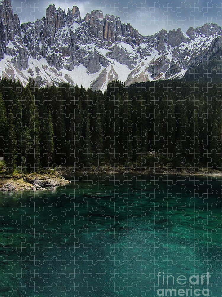 Lake Carezza Jigsaw Puzzle featuring the photograph Lake Carezza by Lisa Redfern