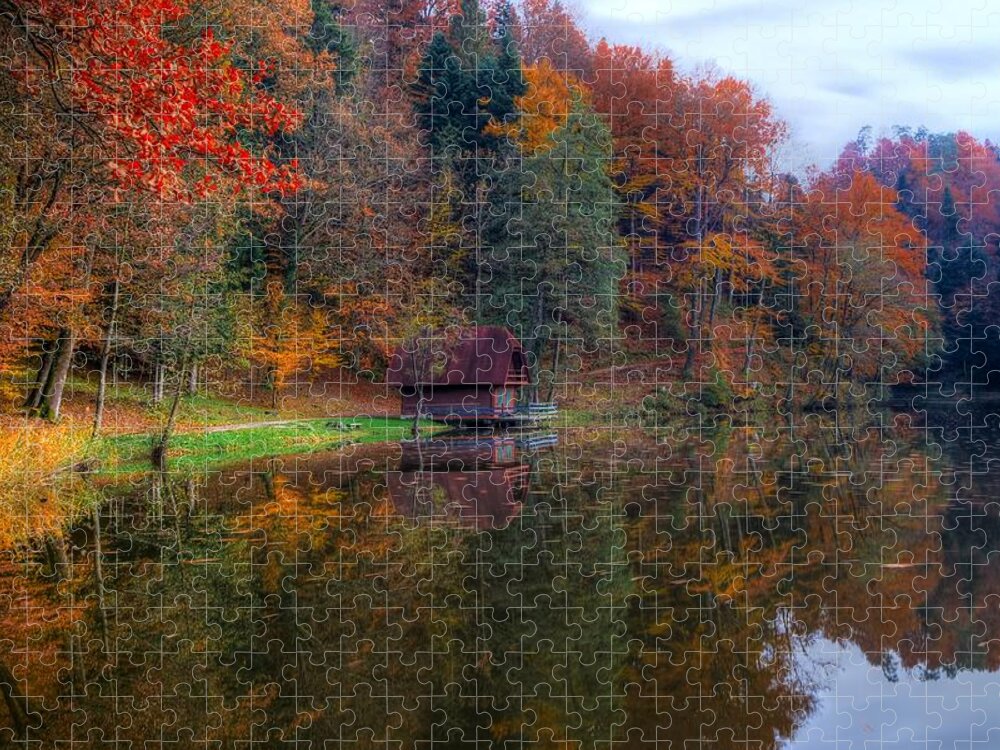 Beautiful Jigsaw Puzzle featuring the photograph Lake lodge by Ivan Slosar