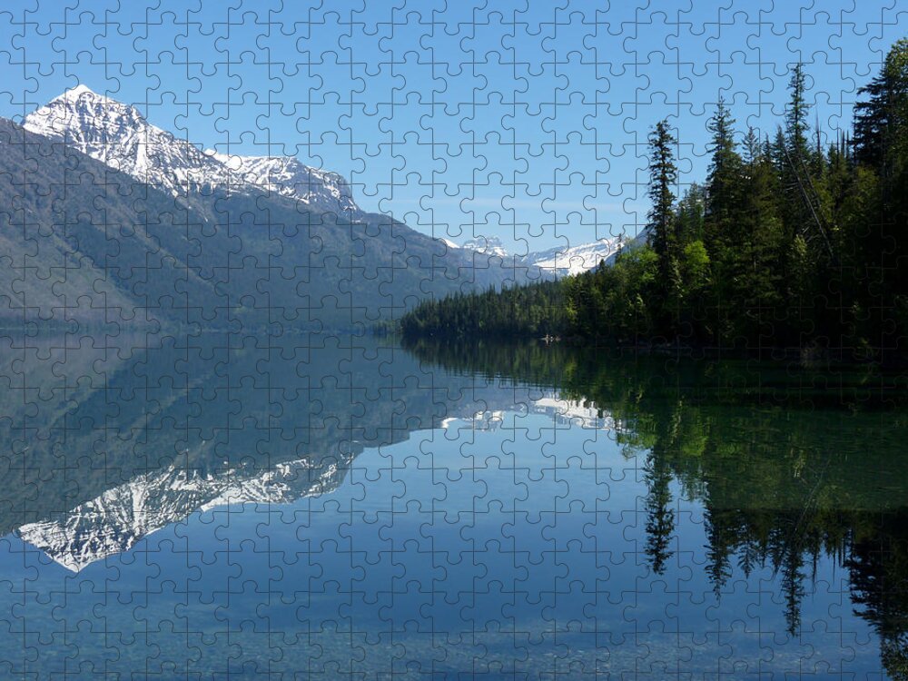 Blue Jigsaw Puzzle featuring the photograph Lake McDonald - Glacier National Park by Lucinda Walter