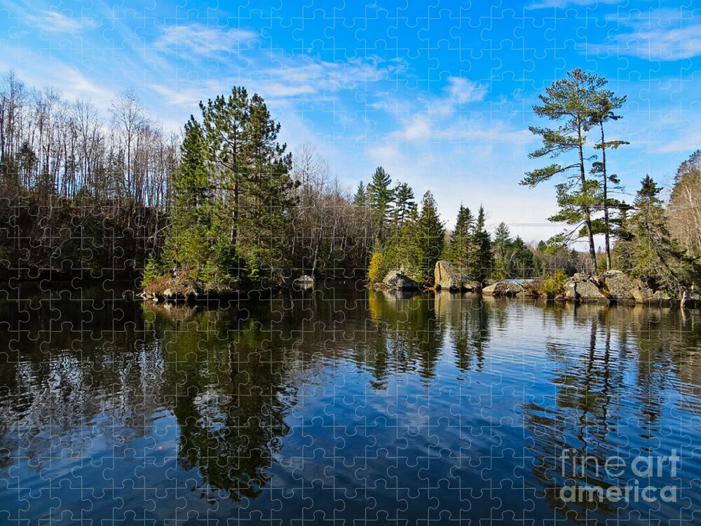 Lake Michigamme In Michigan Jigsaw Puzzle featuring the photograph Lake Michigamme by Gwen Gibson
