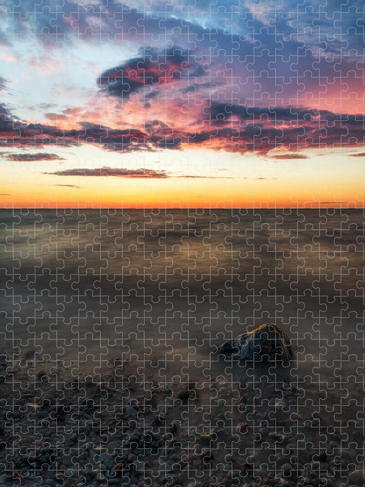 Mark Papke Jigsaw Puzzle featuring the photograph Lake Ontario Sunset by Mark Papke