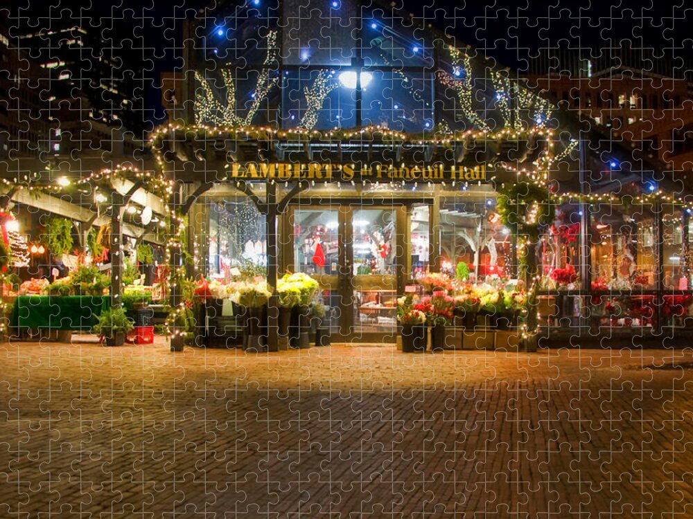 Quincy Market Jigsaw Puzzle featuring the photograph Lambert's at Faneuil Hall by Joann Vitali