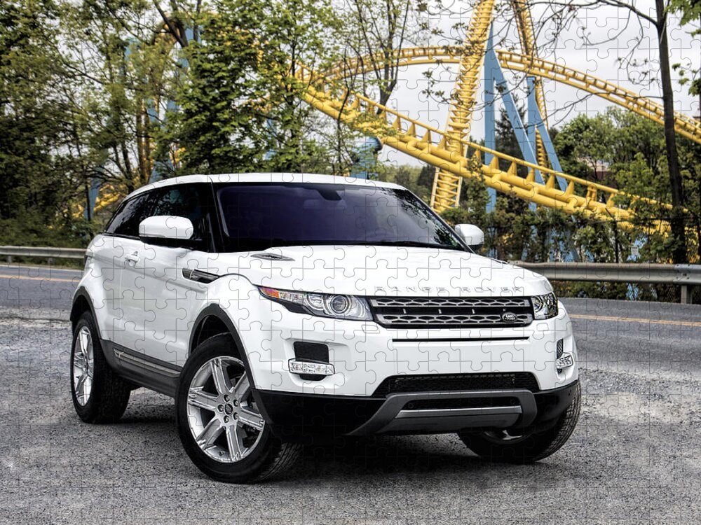 Evoque Jigsaw Puzzle featuring the photograph Land Rover Evoque at Hersheypark by Jean Macaluso