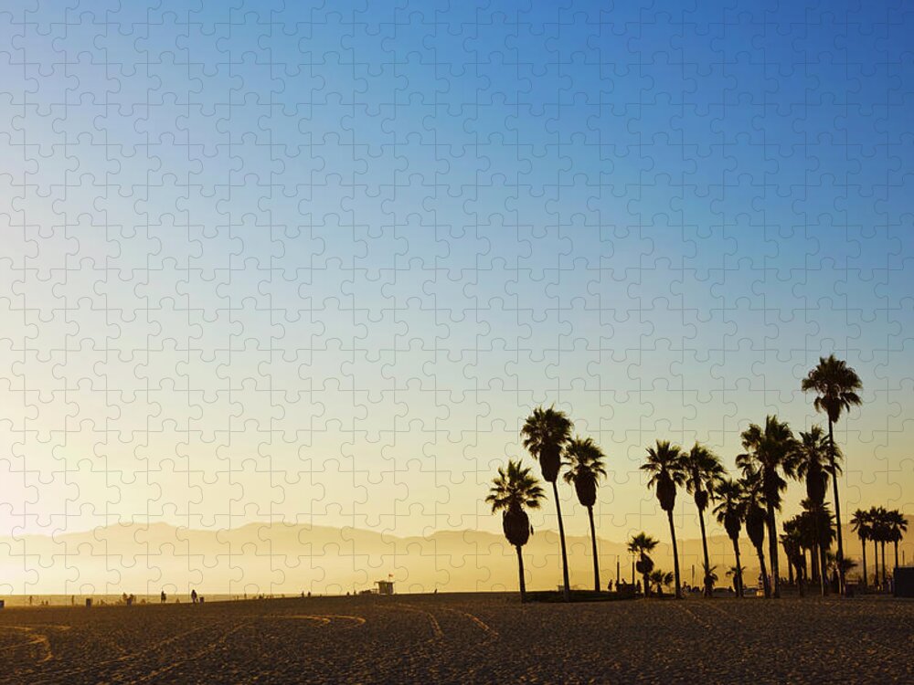 Santa Monica Mountains Jigsaw Puzzle featuring the photograph Landscape Image Of Venice Beach by Bluehill75