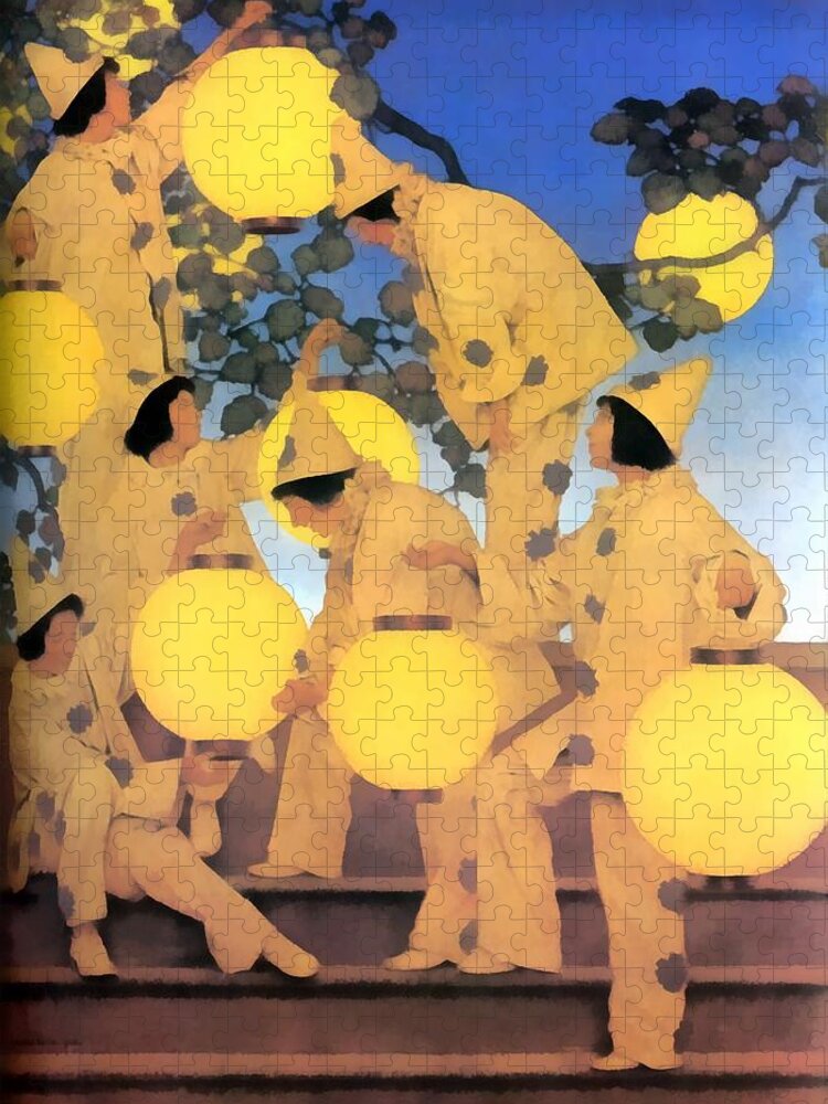 Maxfield Parrish Jigsaw Puzzle featuring the photograph Lantern Bearers by Maxfield Parrish