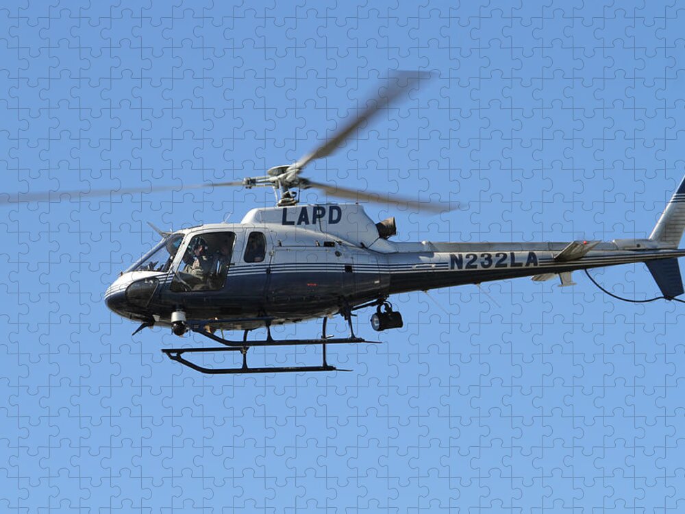 Lapd Jigsaw Puzzle featuring the photograph LAPD in flight by Shoal Hollingsworth