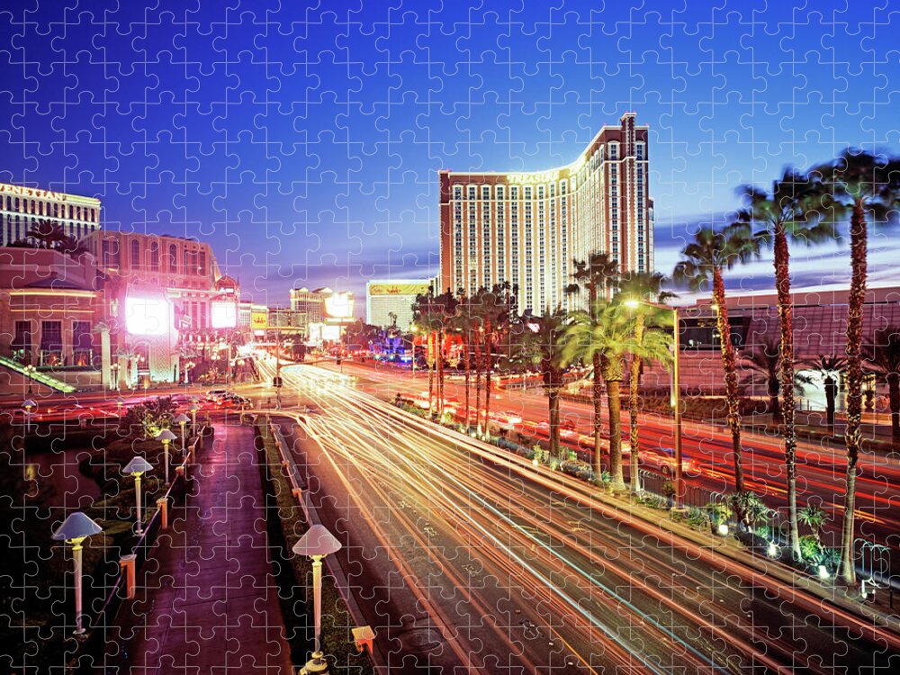 Blurred Motion Jigsaw Puzzle featuring the photograph Las Vegas by Murat Taner