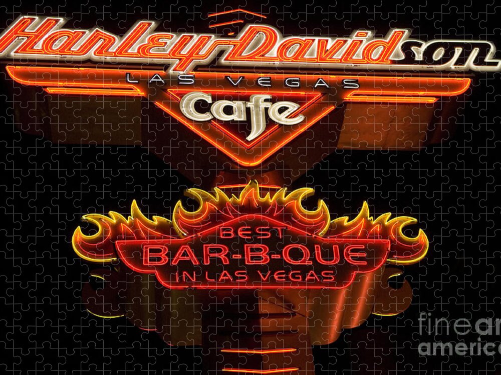 Harley Jigsaw Puzzle featuring the photograph Las Vegas Neon 14 by Bob Christopher