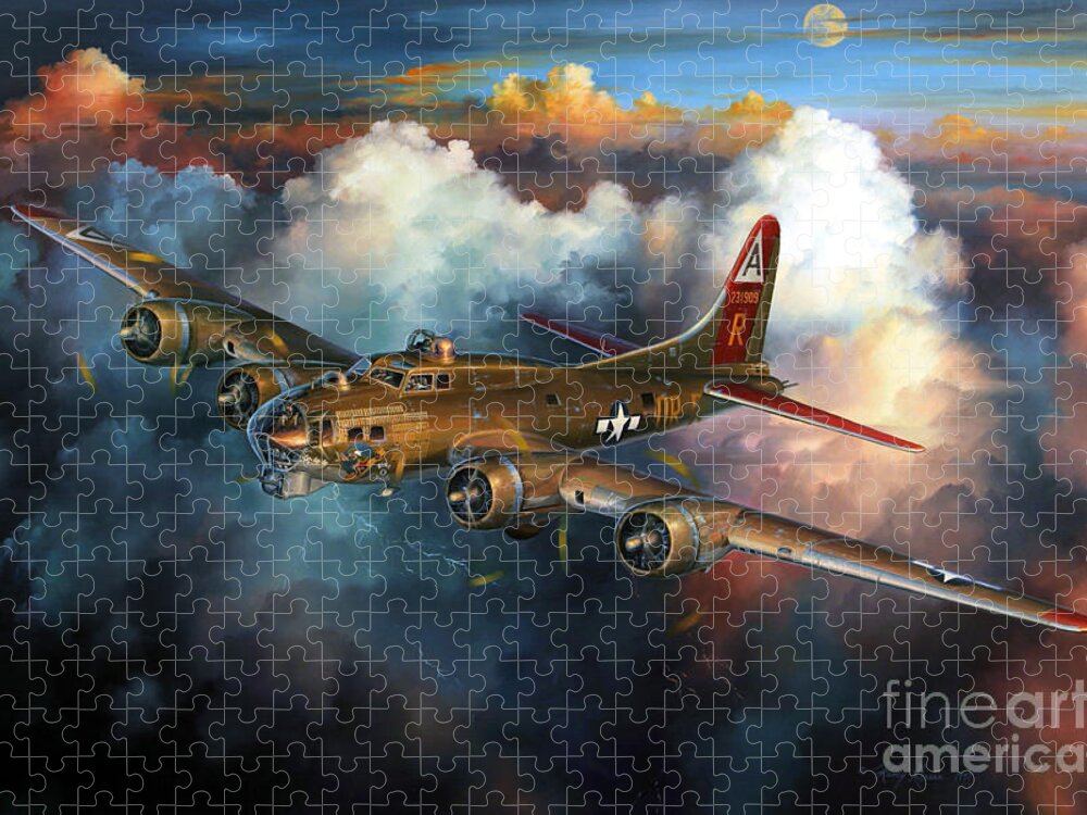 Aviation Art Jigsaw Puzzle featuring the painting Last Flight For Nine-O-Nine by Randy Green