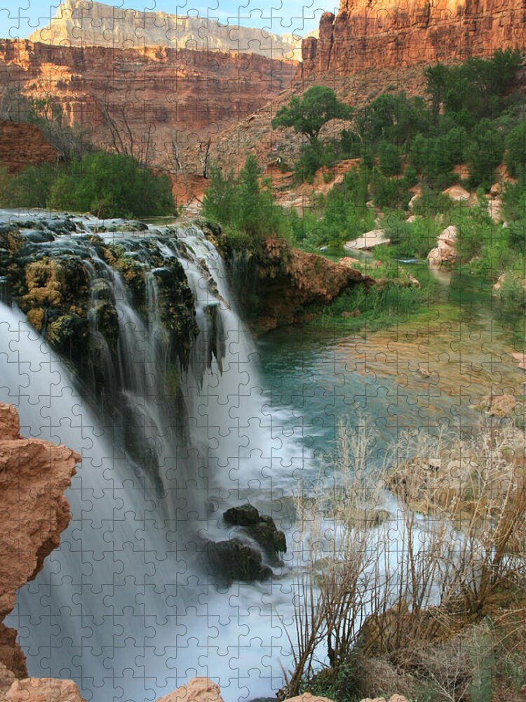 Landscape Jigsaw Puzzle featuring the photograph Late Afternoon at Little Navajo Falls by Scott Cunningham