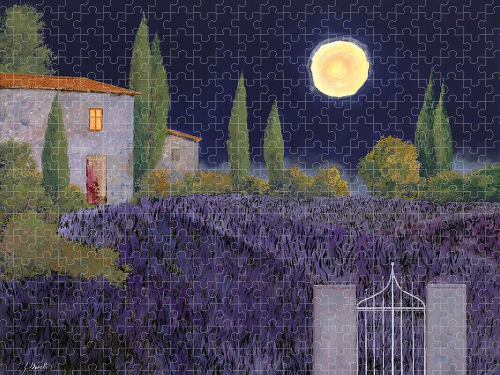 Tuscany Puzzle featuring the painting Lavanda Di Notte by Guido Borelli